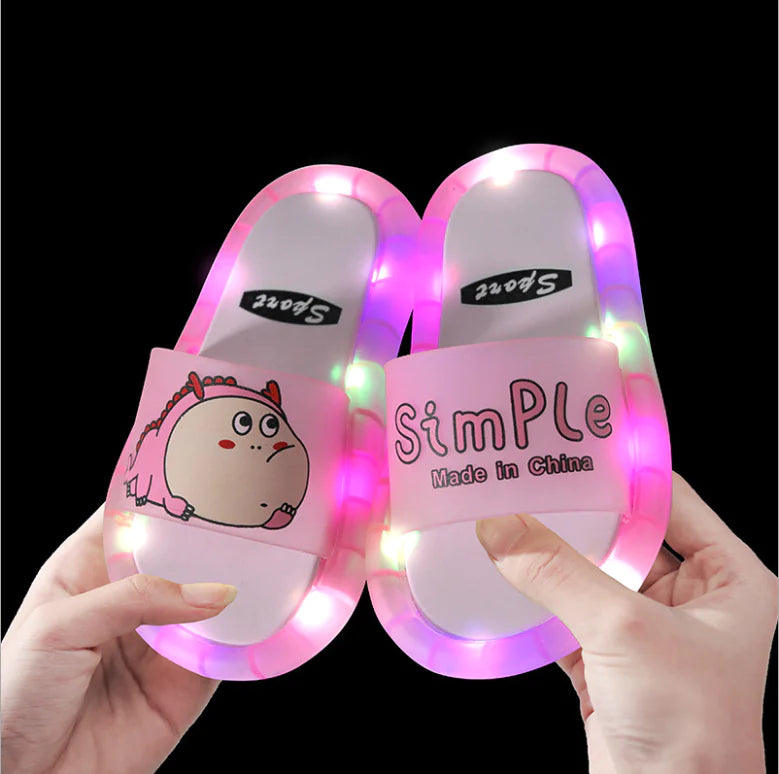 Children's Glowing Cartoon Dinosaur Slippers