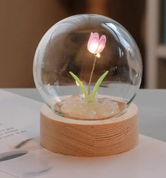 Handmade LED Tulip Flower Night Light – Bedside Table Lamp