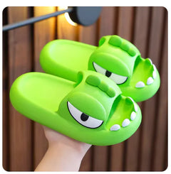 Cute Cartoon Monster Slippers – Non-Slip Platform Slides for Kids & Adults