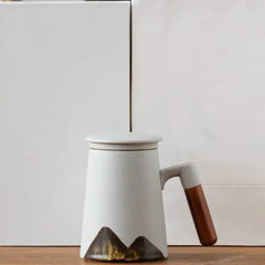 Mountain Design Ceramic Tea Mug With Filter