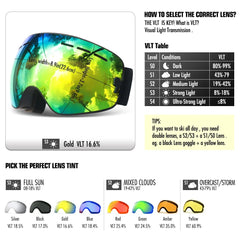 Anti-Fog Ski Goggles