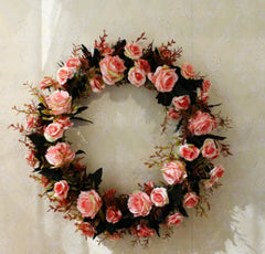 Silk Rose Wreath Wall Decor for Modern Home & Weddings