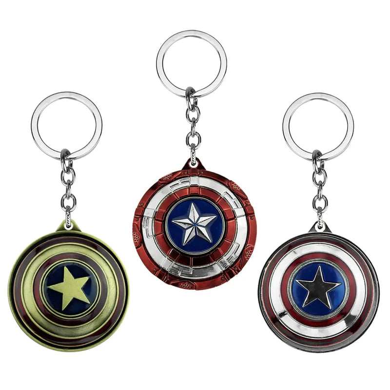 Marvel Hero Captain America Shield Keychain Car Key Holder