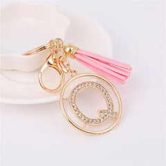 Rhinestones English Letter Alloy Keychain