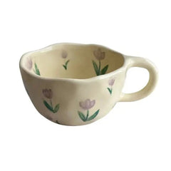 Korean Retro Hand-Painted Floral Mug