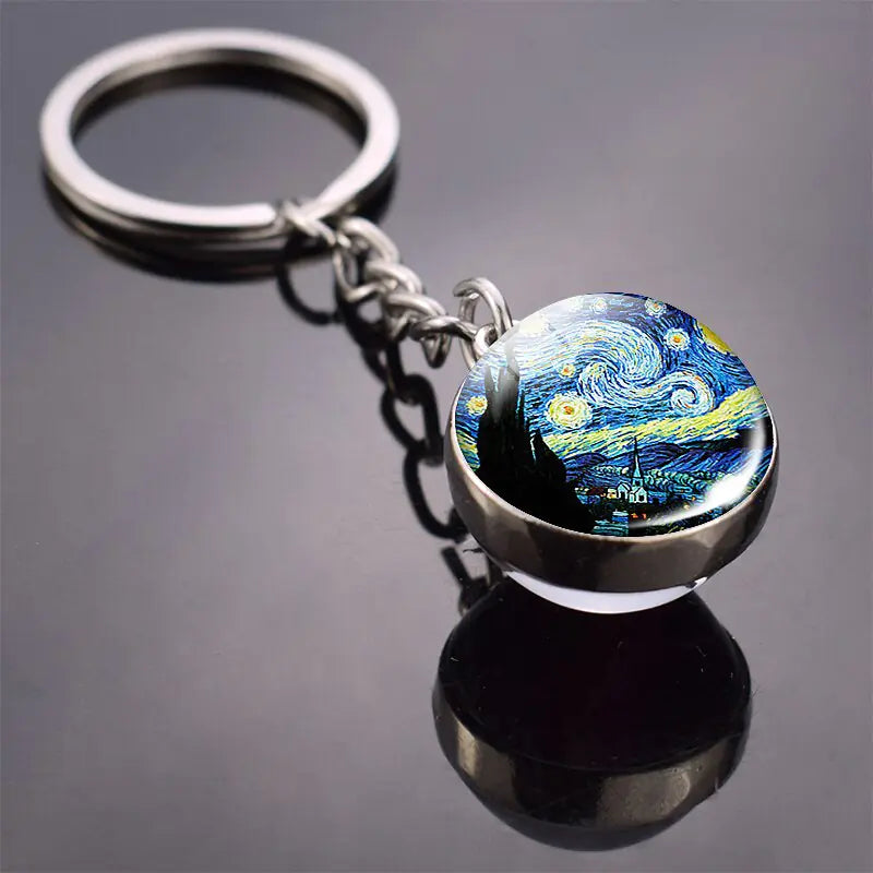 Van Gogh's Glass Ball Keychain