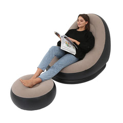 Thick Inflatable Lazy Sofa with Footstool