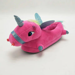 Unicorn Plush Slippers with LED Light: Winter Indoor Warm Shoes