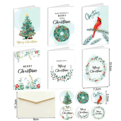 Tarjetas de felicitación pequeñas plegables con texto Feliz Navidad