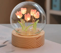 Handmade LED Tulip Flower Night Light – Bedside Table Lamp