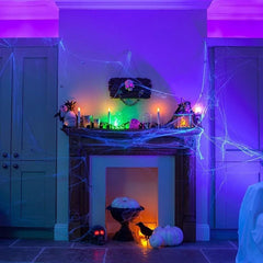 Decoración de Halloween con telaraña