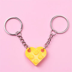 Brick Keychain for Couples Friendship | Heart