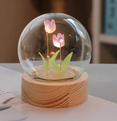 Handmade LED Tulip Flower Night Light – Bedside Table Lamp