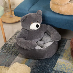 Super Soft Pet Bed with Cute Bear Hug