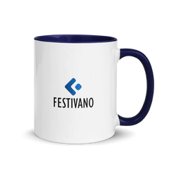 Festivano White Ceramic Mug with Color Inside