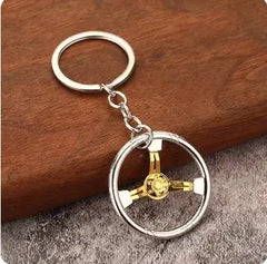 Car Gear Head Keychain with Turbo, Brake Disc, and Shock Absorber Pendants