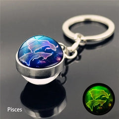 Constellation Luminous Keychain Glass Ball