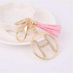 Rhinestones English Letter Alloy Keychain