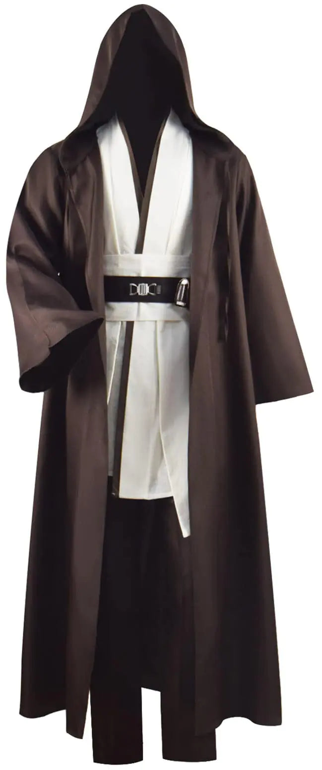 Brown robe with white shirt and belt on a white background