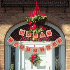 Merry Christmas Burlap Banner and Flag Decoration