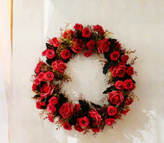 Silk Rose Wreath Wall Decor for Modern Home & Weddings