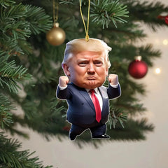 Funny Car Keychain & Christmas Tree Ornament | Trump