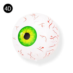 Green eye with red bloodshot veins on a white background