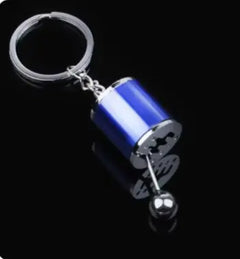 Car Gear Head Keychain with Turbo, Brake Disc, and Shock Absorber Pendants