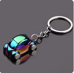 Car Gear Head Keychain with Turbo, Brake Disc, and Shock Absorber Pendants