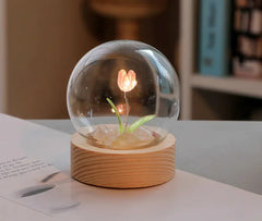 Handmade LED Tulip Flower Night Light – Bedside Table Lamp