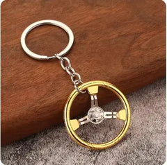 Car Gear Head Keychain with Turbo, Brake Disc, and Shock Absorber Pendants