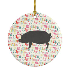 Berkshire Pig Christmas Ceramic Ornament