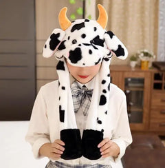 Gorro con orejas de conejo y bolsa de aire: divertido gorro de peluche para niños y adultos