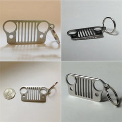 Stainless Steel Grill Keychain | Jeep