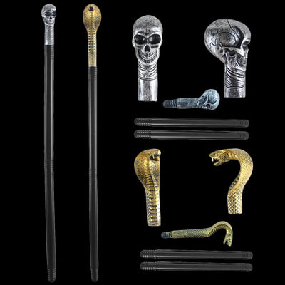 Cetro ajustable con forma de serpiente y calavera