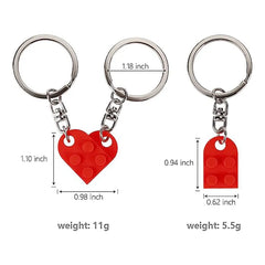 Brick Keychain for Couples Friendship | Heart