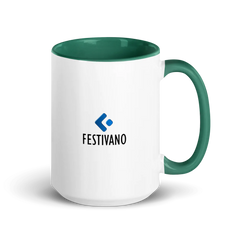 Festivano White Ceramic Mug with Color Inside