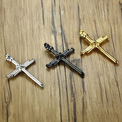 Punk Style Titanium Steel Cross Pendant Necklace