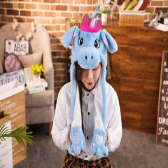 Gorro con orejas de conejo y bolsa de aire: divertido gorro de peluche para niños y adultos