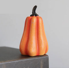 Halloween & Fall Pumpkin Lantern with LED Candle Lamp - Luminous Resin Simulation