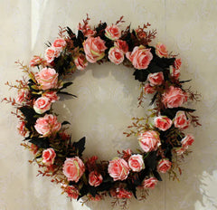 Silk Rose Wreath Wall Decor for Modern Home & Weddings