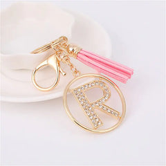 Rhinestones English Letter Alloy Keychain