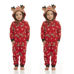 Christmas Print Family Matching Zip-Up Outfits