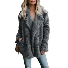 Abrigo de piel de invierno para mujer