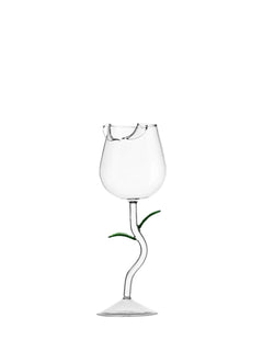 Green Leaf Rose Cocktail Glass