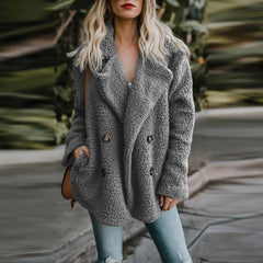 Abrigo de piel de invierno para mujer