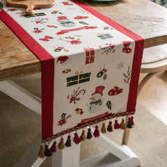 Red Christmas Table Runner for Festive Decorations