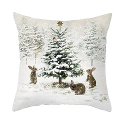 Christmas Elk Tree Cushion Cover