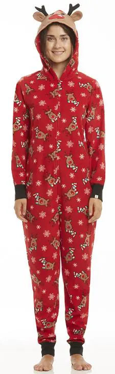 Christmas Print Family Matching Zip-Up Outfits