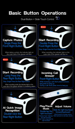 Xiaomi New Design Smart Glasses 4K HD Camera Bluetooth Call Voice Assistant Control